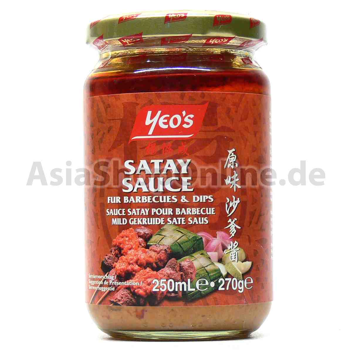 Erdnuss-Sauce Satay Sauce / Saté-Sauce - Yeos - 250ml