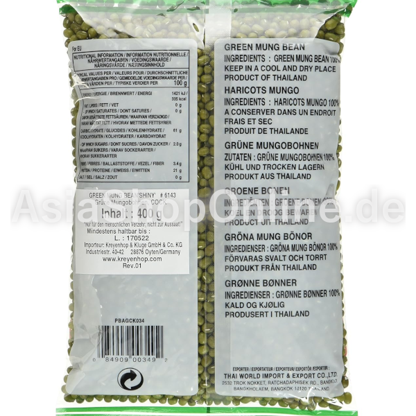 Grüne Mungbohnen - COCK - 400g