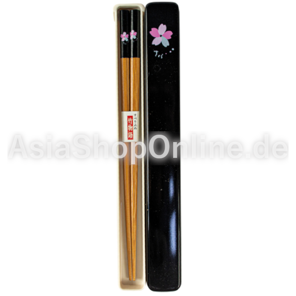 Essstäbchen mit schwarz-motiv Box - Golden Turtle - 1 Set