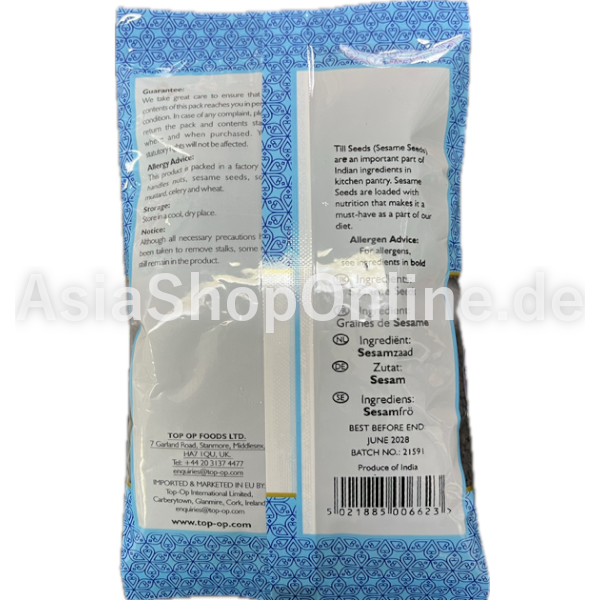 Sesamsamen schwarz - Top Op - 100g
