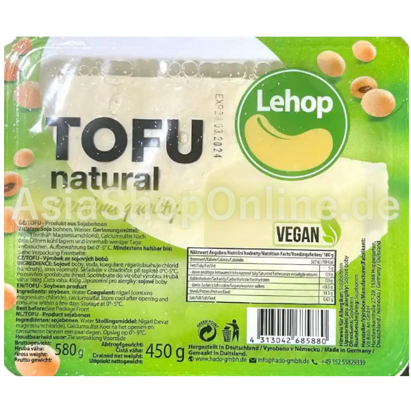 Tofu Natural - Lehop - 450gr
