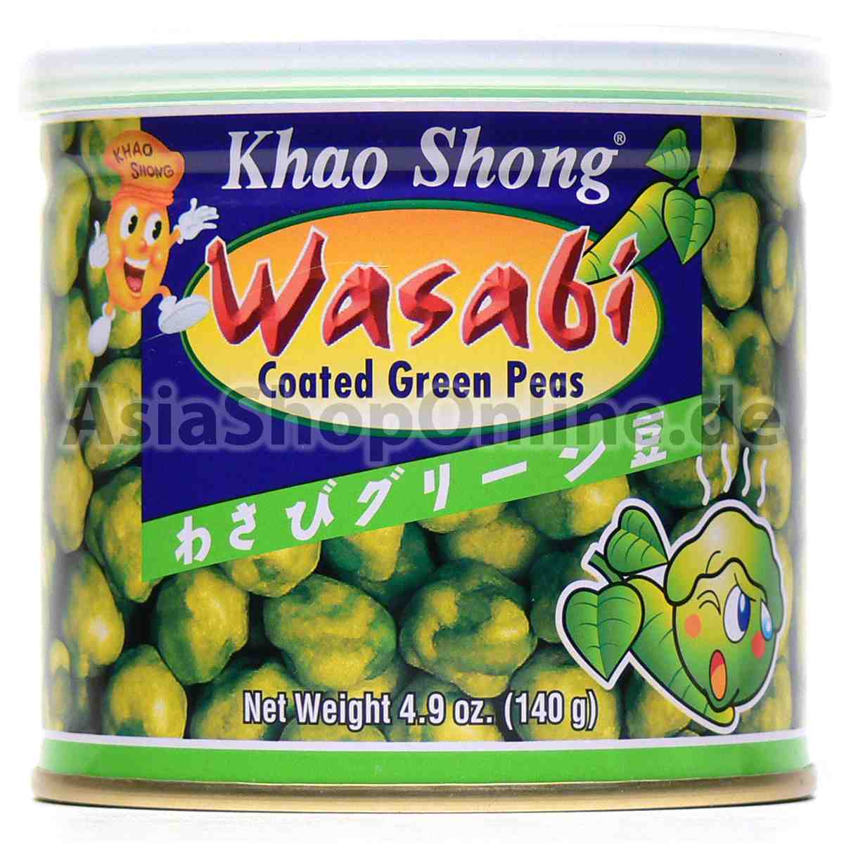 Wasabi-Erbsen Grüne Erbsen mit Wasabi überzogen - Khao Shong - 140g
