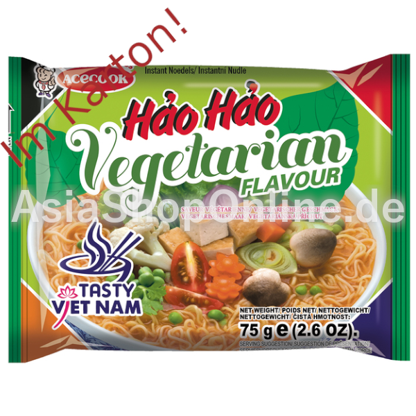 Instantnudeln Gemüsegeschmack Karton - HaoHao - 30x75g