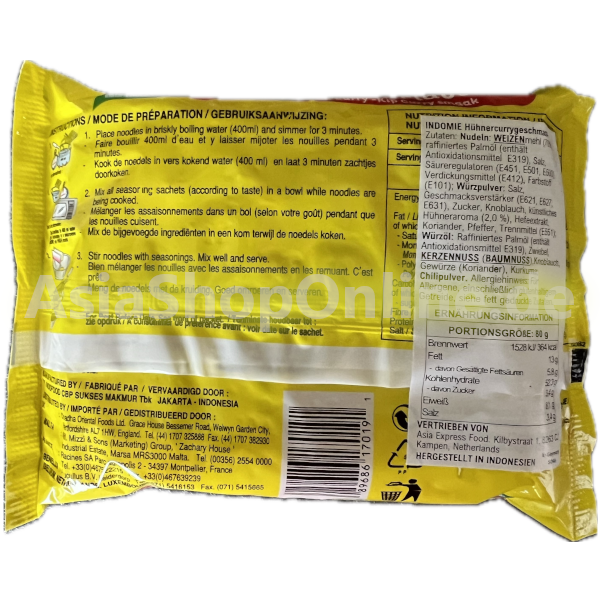 Instant-Nudeln Curry Huhn - Indomie - 80 g