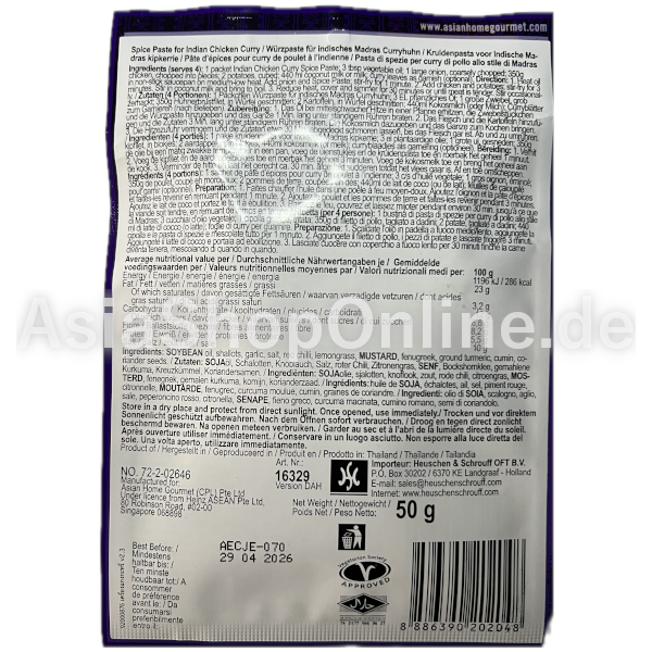 Madras Currypaste - Asian Home Gourmet - 50g