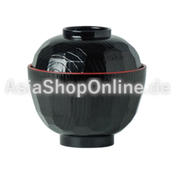 Miso Suppenschale schwarz/rot 10,5cmx10cm - Jade Temple - 1 Stk