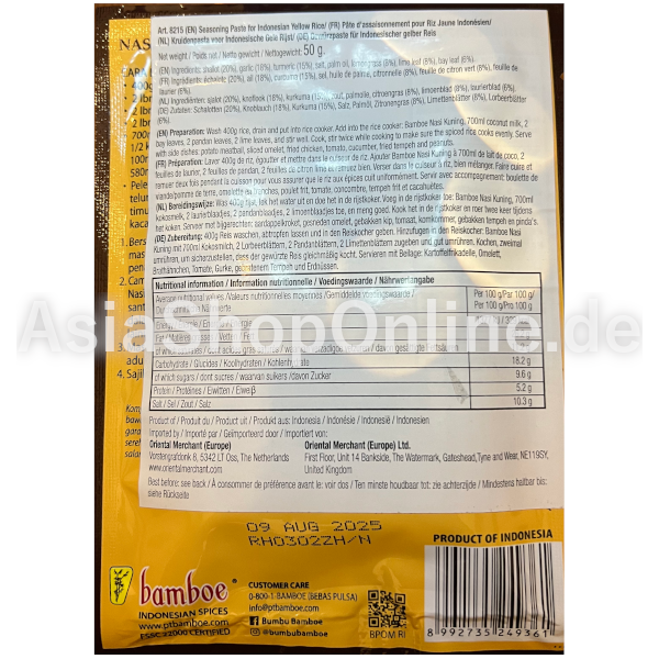 Gewürzpaste Bumbu Gelber Reis - Bamboe - 40g