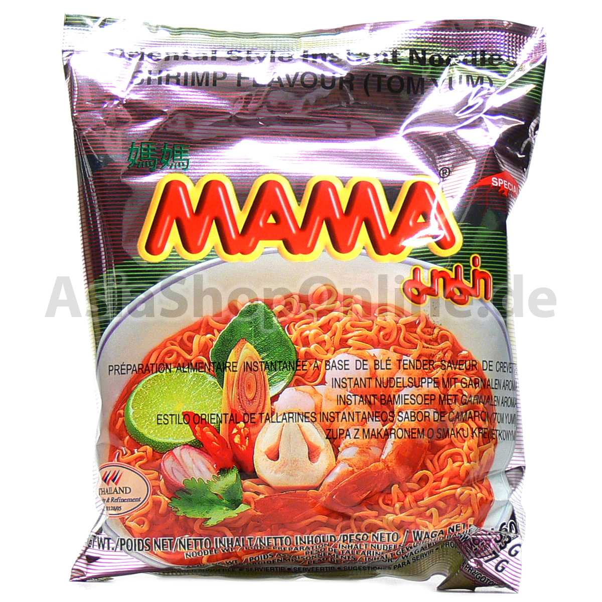 Instant-Nudeln Tom Yum Garnelen Geschmack - Mama - 60 g