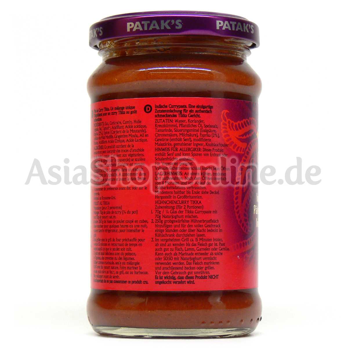 Tikka Marinade Currypaste Tamarinde & Paprika - Pataks - 300g