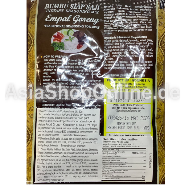 Gewürzpaste für Rindfleisch - Dua Kuali - 60g