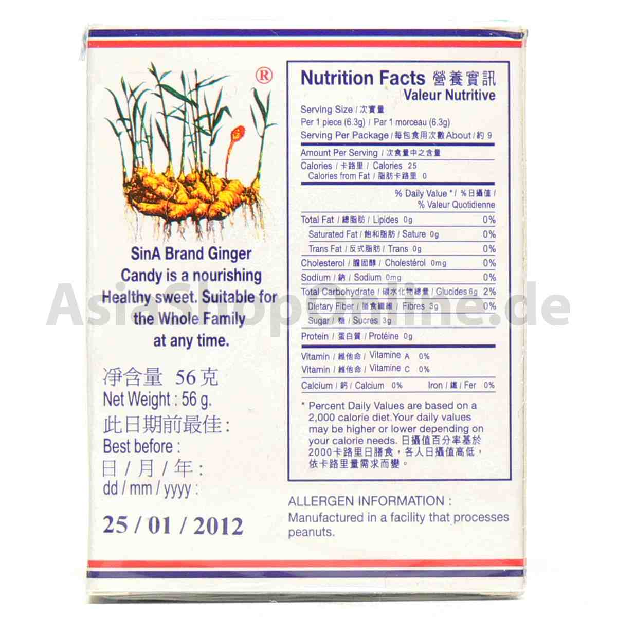 Ingwerbonbons - Sina - 56g