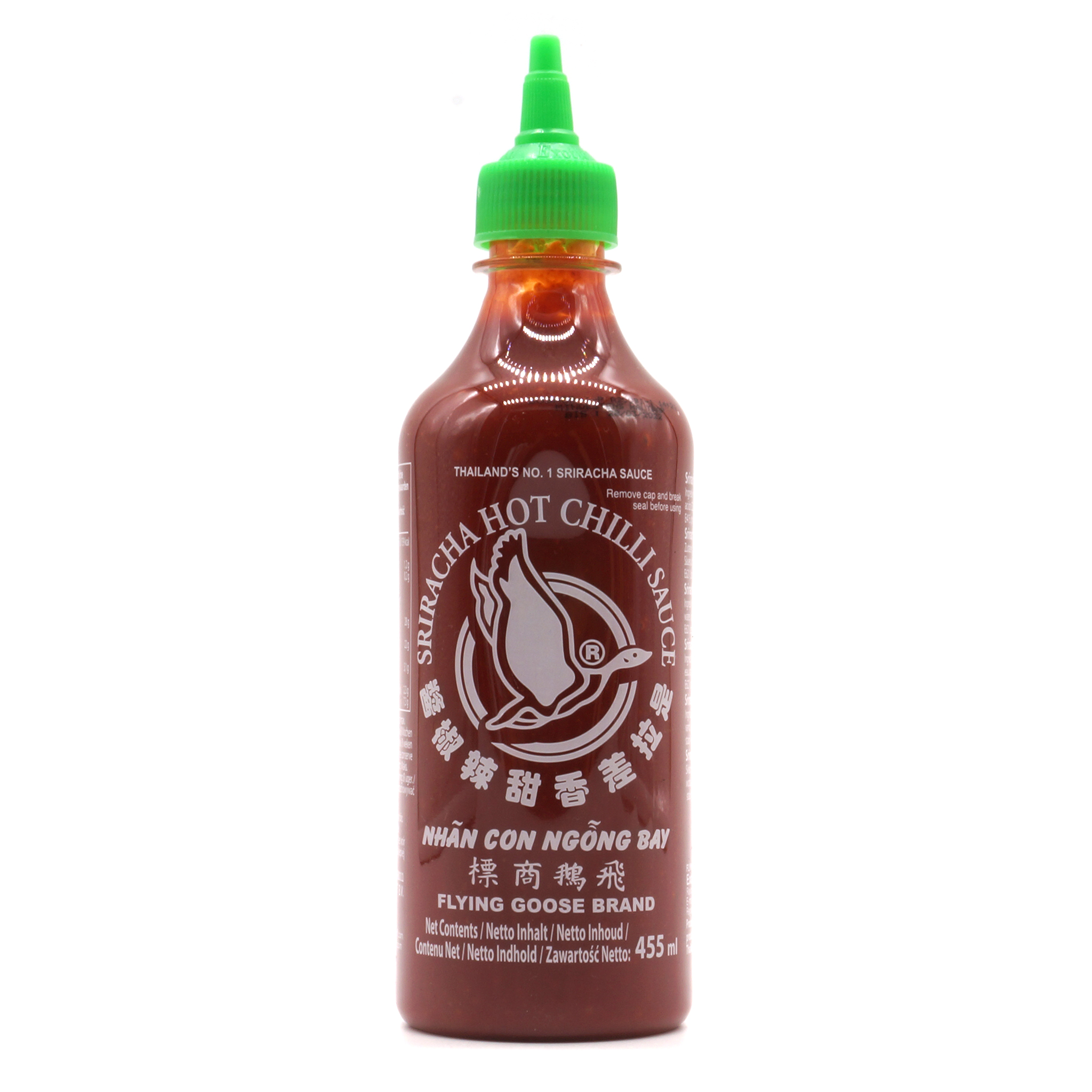 Sriracha Hot Chilli Sauce Extra Knoblauch - Flying Goose - 455ml