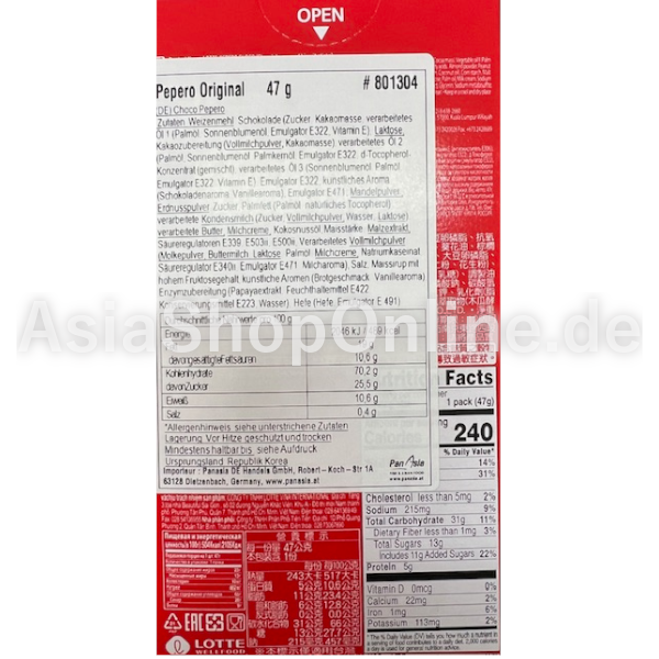Pepero Original - Lotte - 47g