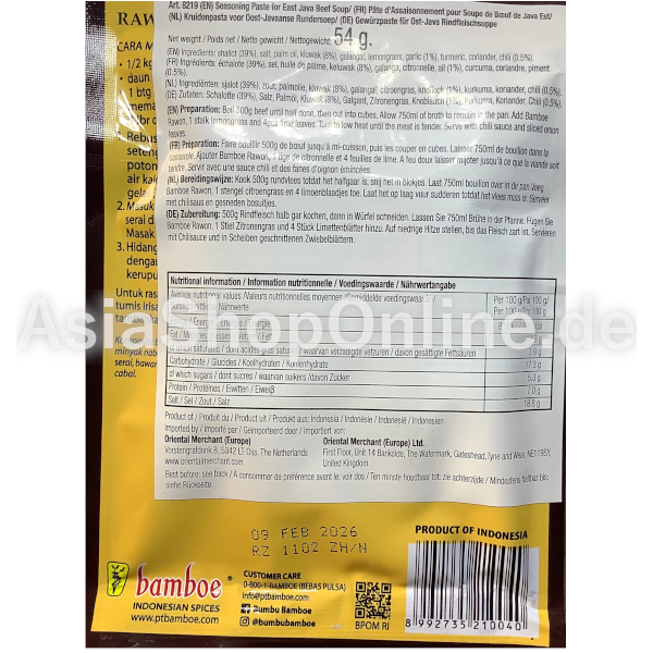 Gewürzpaste Rawon Suppe - Bamboe - 54g