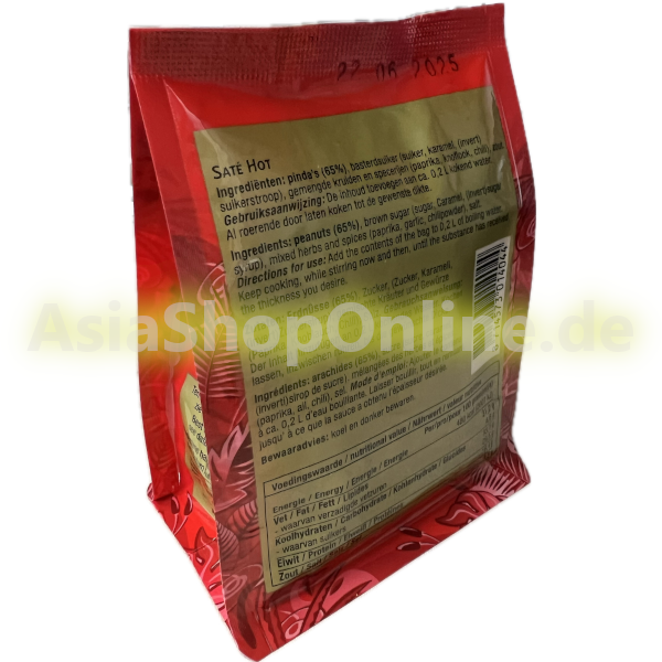 Erdnuss-Sauce Saté scharf Würzpaste - Asli - 200g