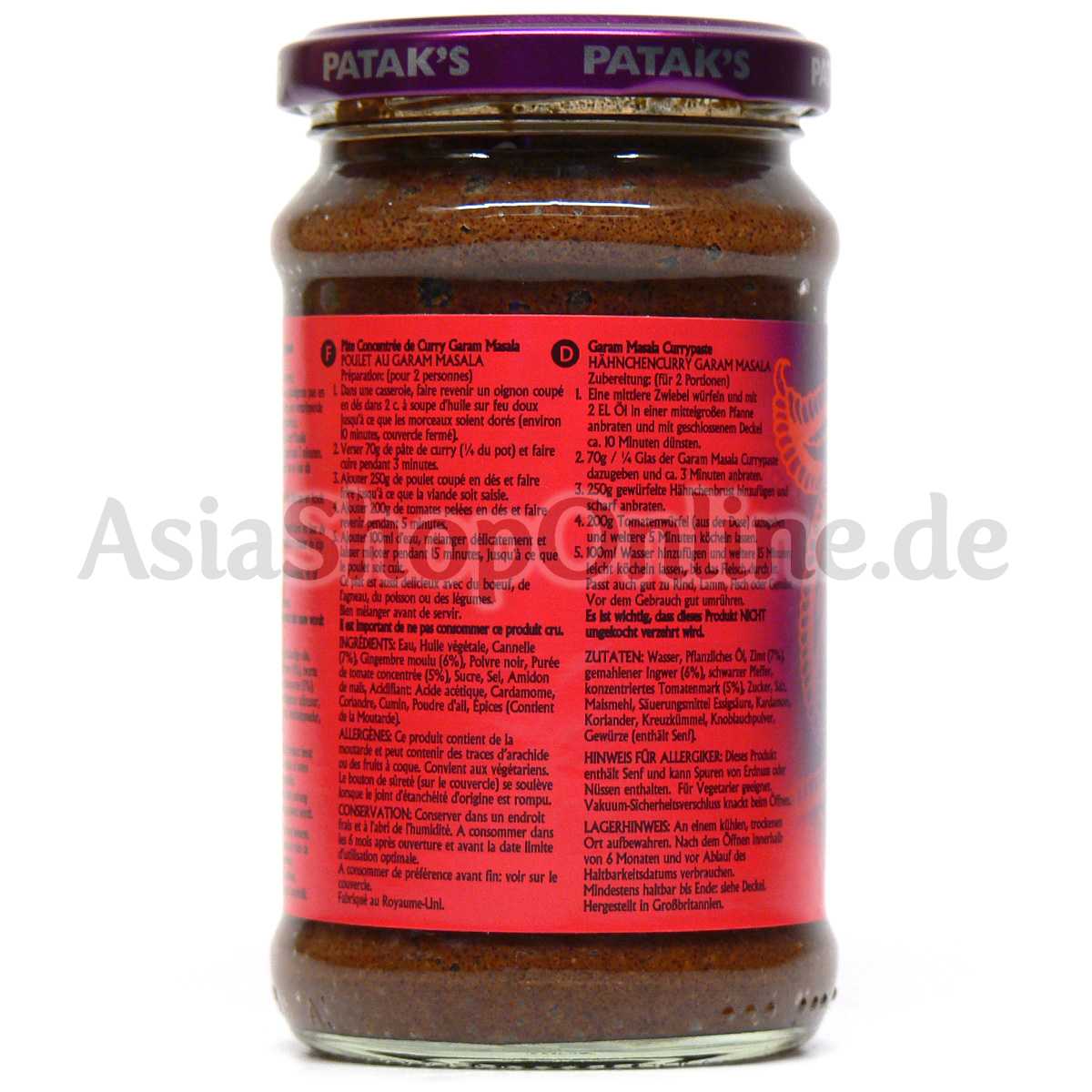 Garam Masala Currypaste - Pataks - 283g