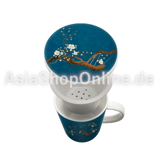 Teebecher mit Filter 9,5 cm Magnolia blau - Royal Tea - 1 St